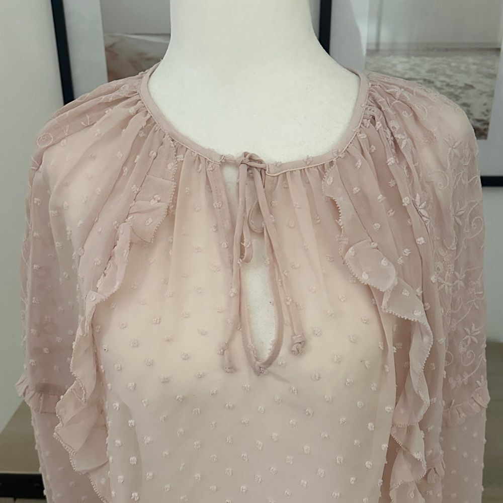 Express Pink Ruffle Blouse - Picture 2 of 4